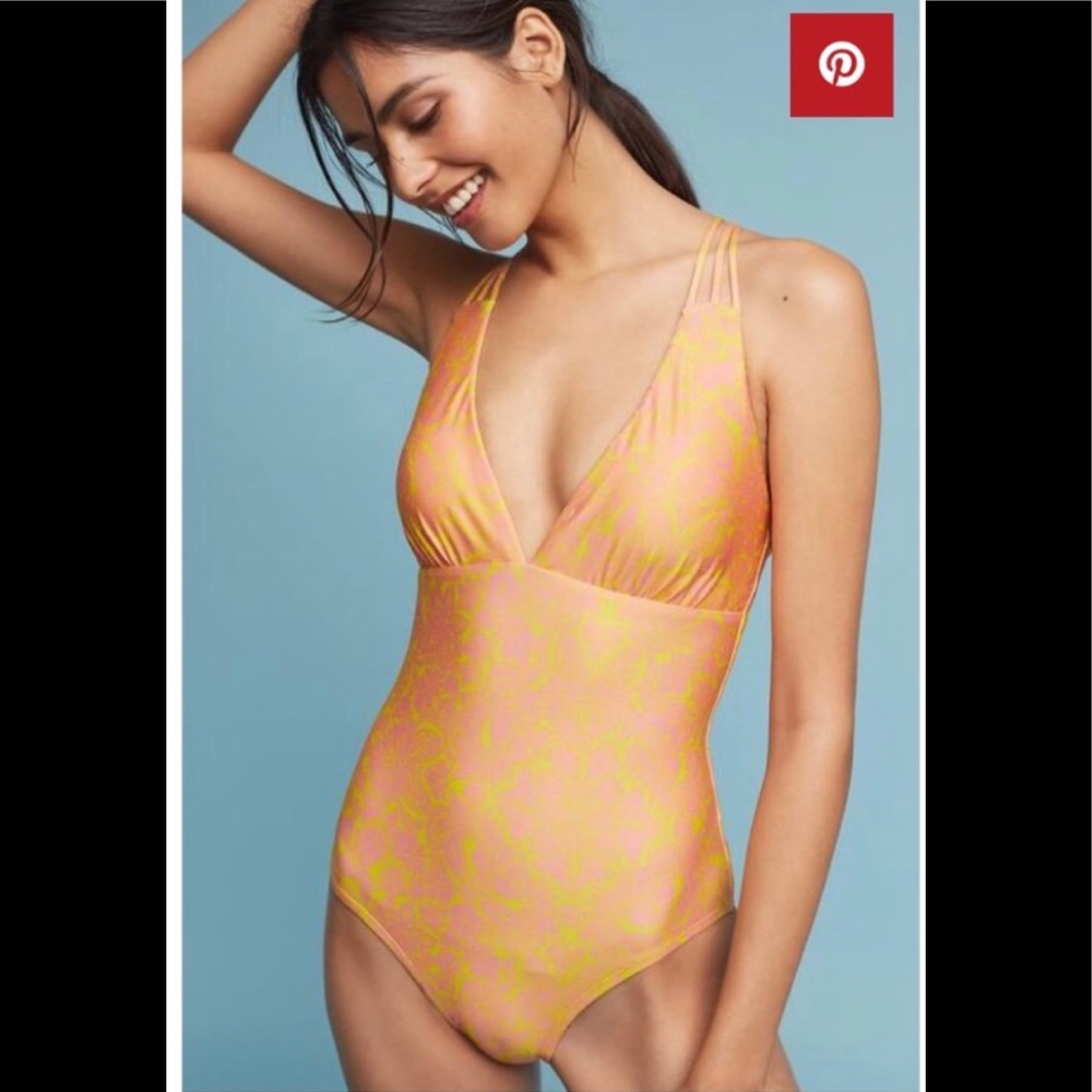 NWOT ANTHROPOLOGIE alliehop macrame racerback swimsuit